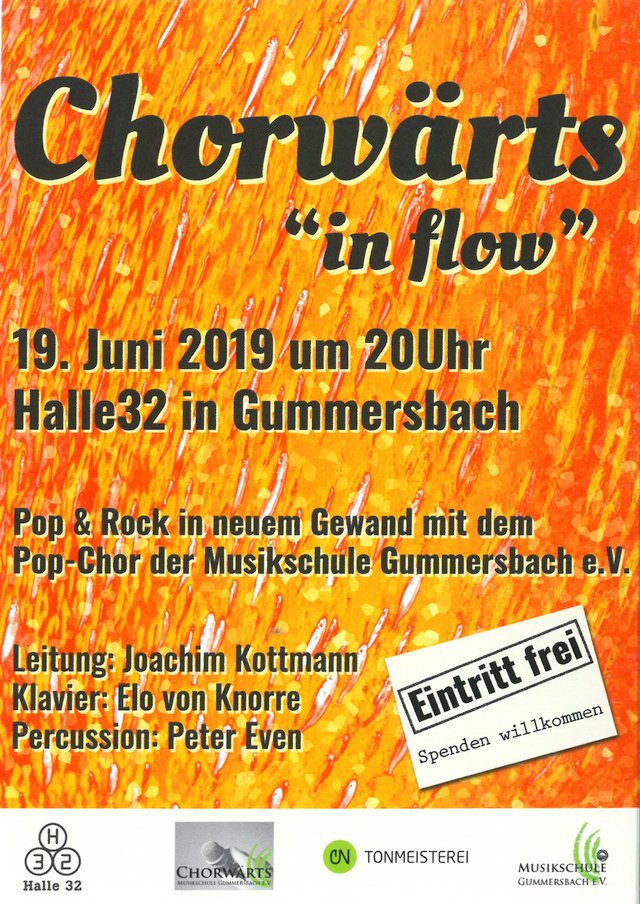  Chorwärts 'In Flow 2019' Plakat in 96dpi A4 
